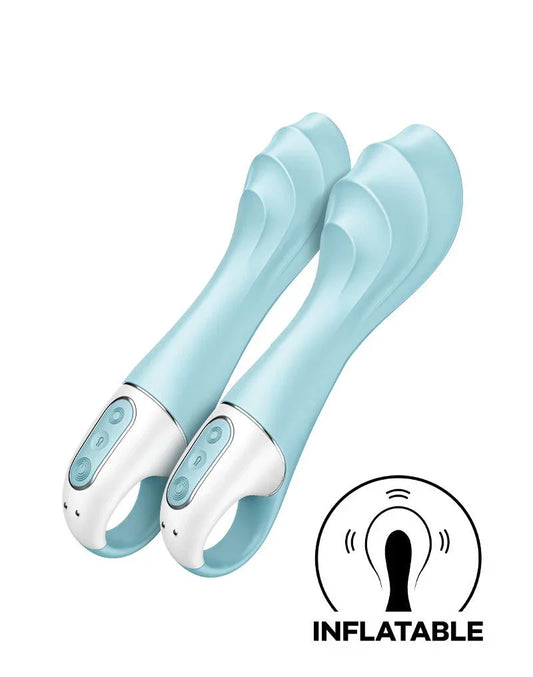 Satisfyer - Air Pump Vibrator 5+ - Opblaasbare G-Spot Vibrator (met App Control) - Blauw - Happytoys Sexshop: Toys for Feeling Happy & Easy 😊 - Discreet geleverd