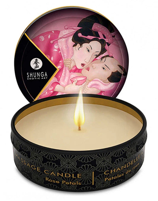 Shunga - Mini Massagekaars - Rose Petals 30 ml. - Happytoys Sexshop: Toys for Feeling Happy & Easy 😊 - Discreet geleverd