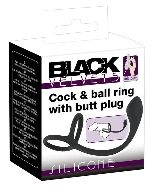 Cock & ball ring with butt plug - Happytoys Sexshop: Toys for Feeling Happy & Easy 😊 - Discreet geleverd