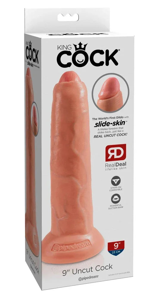 King Cock Uncut - Flesh - Happytoys Sexshop: Toys for Feeling Happy & Easy 😊 - Discreet geleverd