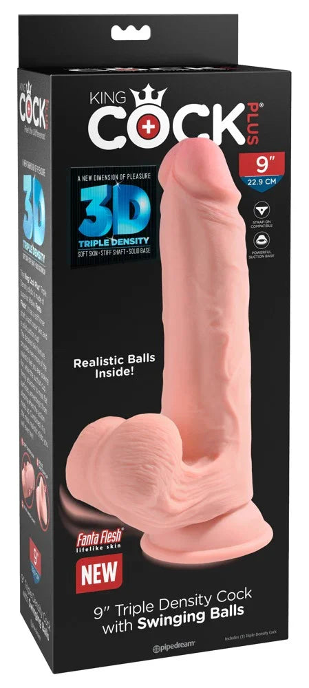 Triple Density Cock with Swinging Balls - Happytoys Sexshop: Toys for Feeling Happy & Easy 😊 - Discreet geleverd