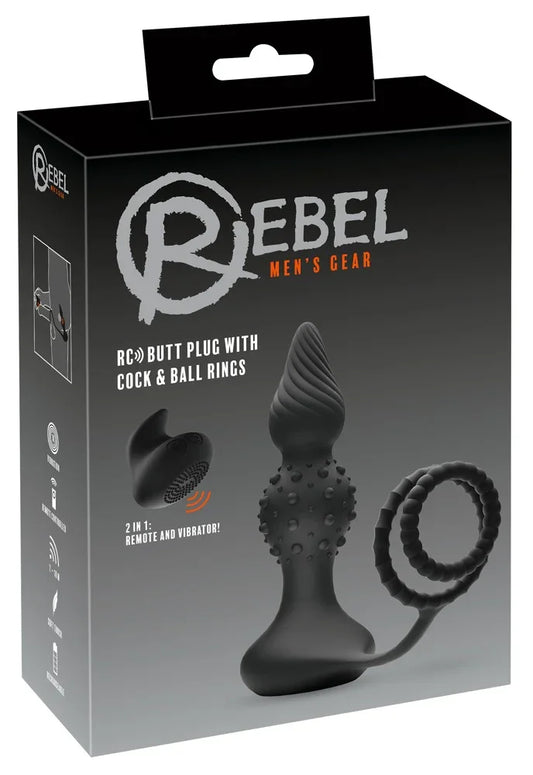 RC Butt Plug with Cock & Ball Rings - Happytoys Sexshop: Toys for Feeling Happy & Easy 😊 - Discreet geleverd