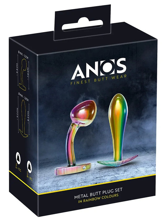 Metal Butt Plug Set in Rainbow Colours - Happytoys Sexshop: Toys for Feeling Happy & Easy 😊 - Discreet geleverd