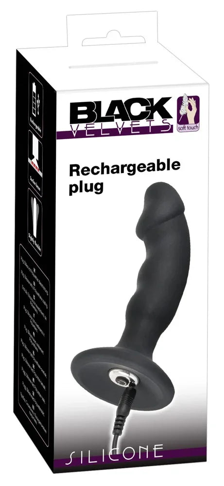 Black Velvets Rechargeable Plug - Happytoys Sexshop: Toys for Feeling Happy & Easy 😊 - Discreet geleverd