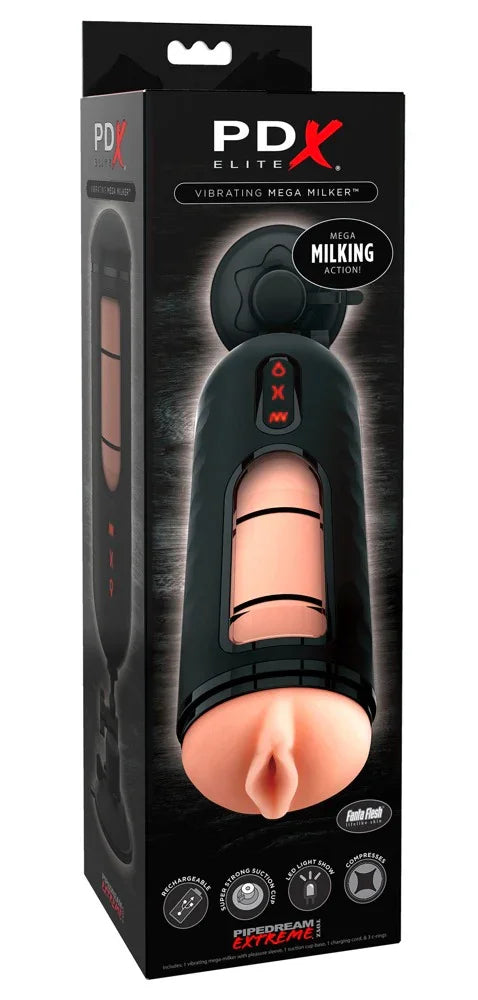 Elite Vibrating Mega Milker by PDX Elite - Happytoys Sexshop: Toys for Feeling Happy & Easy 😊 - Discreet geleverd