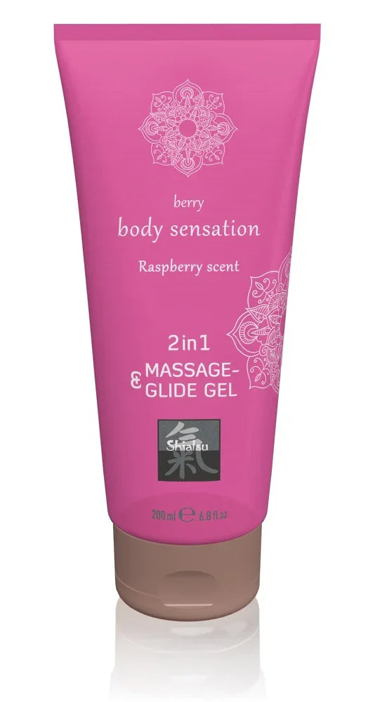 Massage & Glide Gel 2in1 Raspberry Scent - Happytoys Sexshop: Toys for Feeling Happy & Easy 😊 - Discreet geleverd