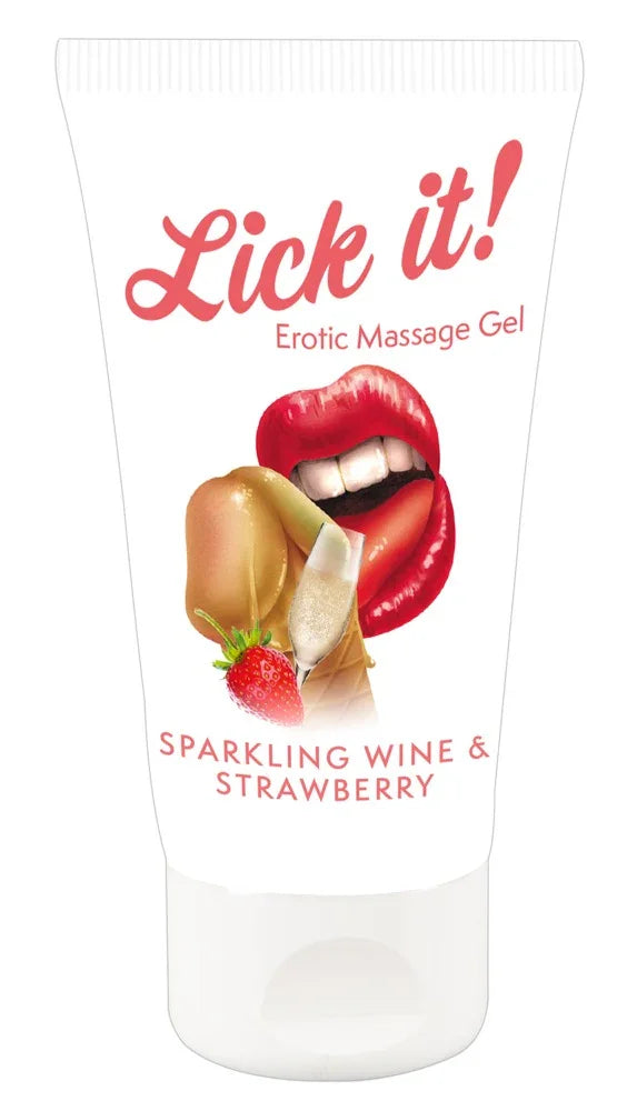 Erotic Massage Gel Sparkling Wine and Strawberry - Happytoys Sexshop: Toys for Feeling Happy & Easy 😊 - Discreet geleverd