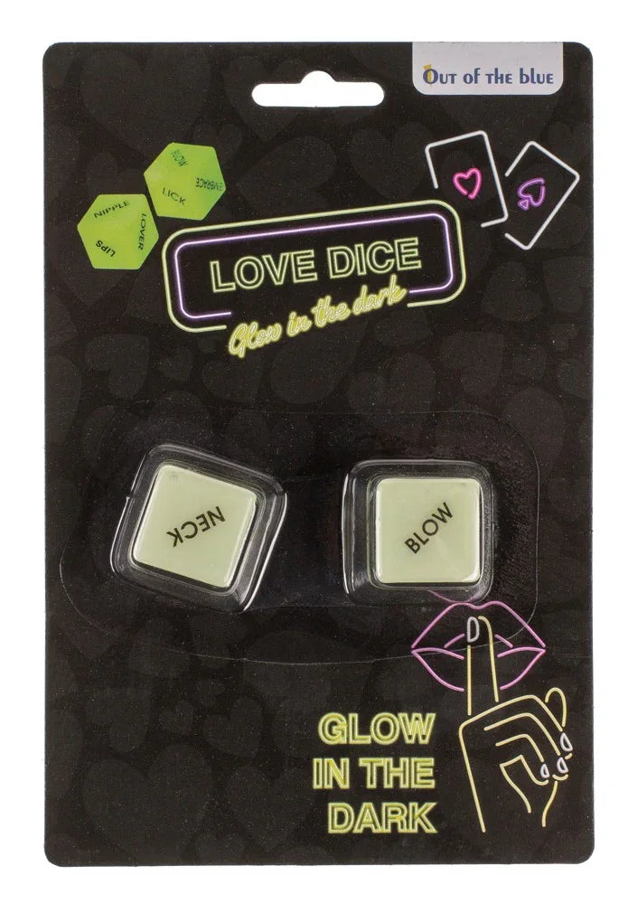 Glow in the Dark Love Dice - Happytoys Sexshop: Toys for Feeling Happy & Easy 😊 - Discreet geleverd
