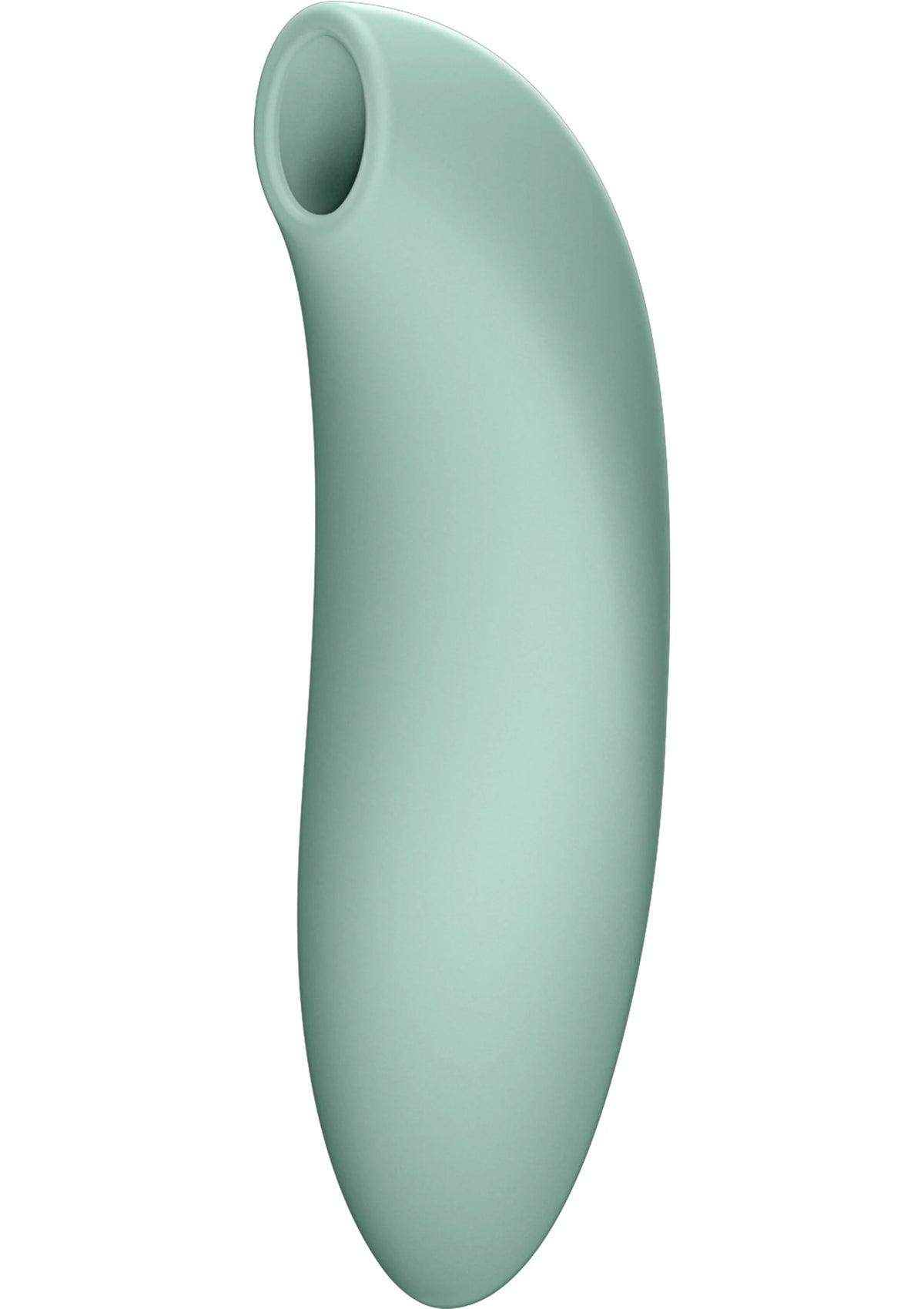 WeVibe Melt 2 airpressure vibrator, lichtgroen, gebogen met ronde opening