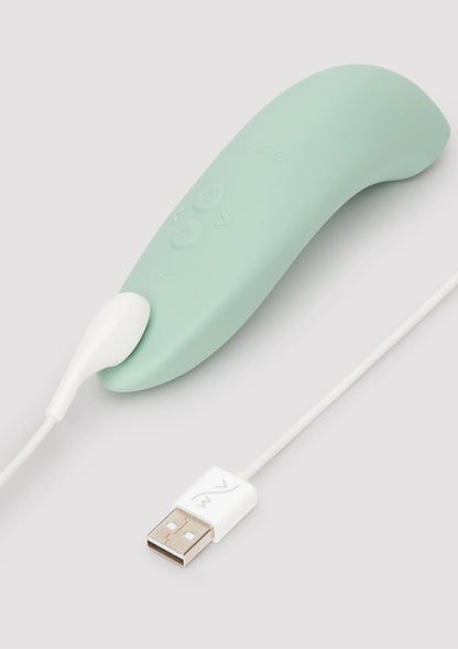 Mintgroene vibrator met USB-oplaadkabel
