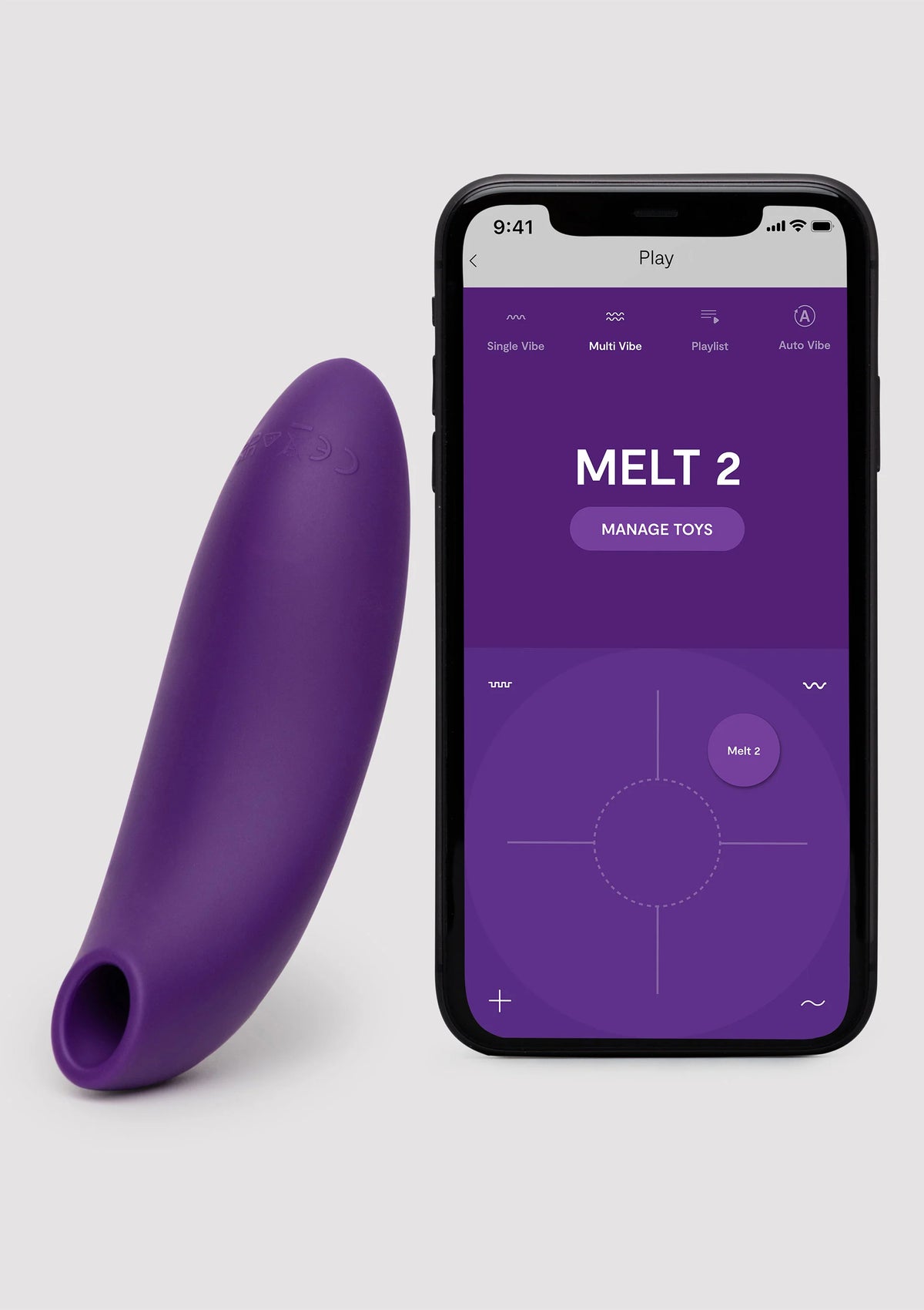 WeVibe Melt 2 airpressure vibrator paars met smartphone met bediening