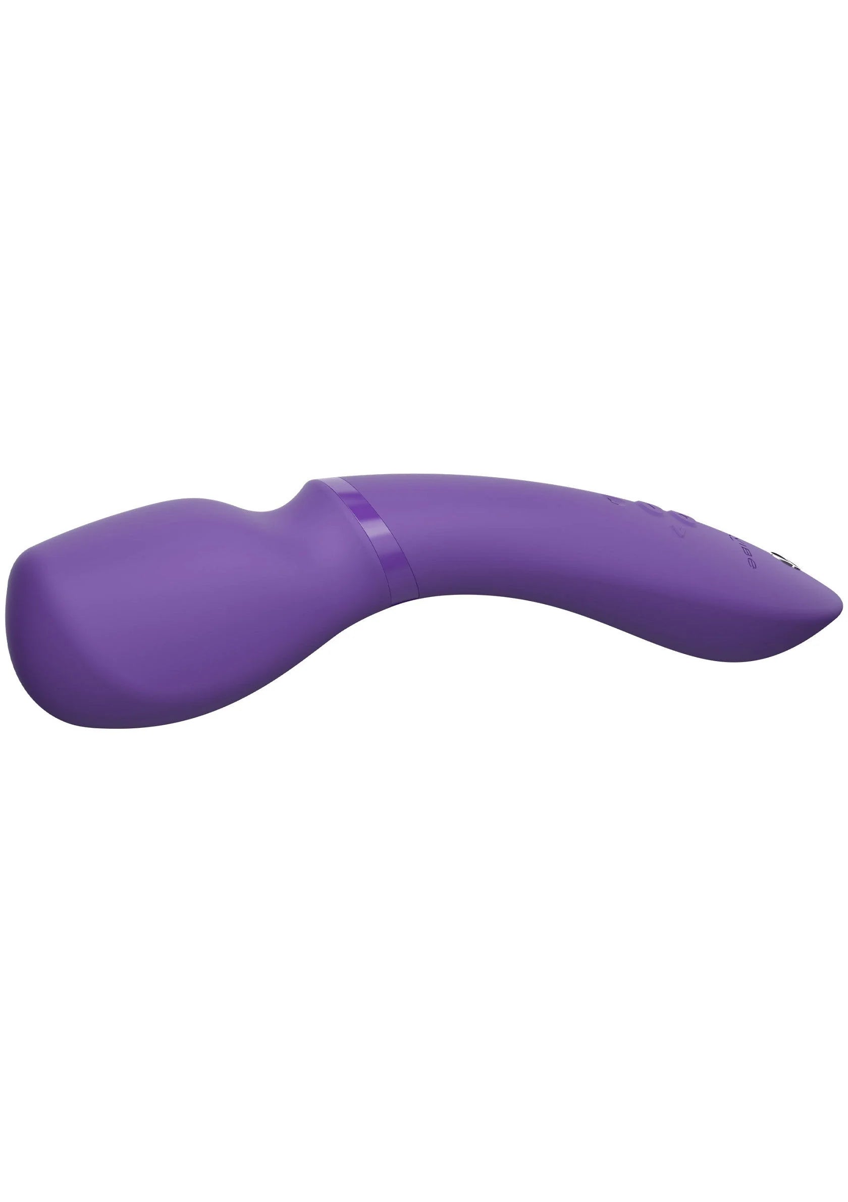Paarse gebogen vibrator met opstaande uiteinden.