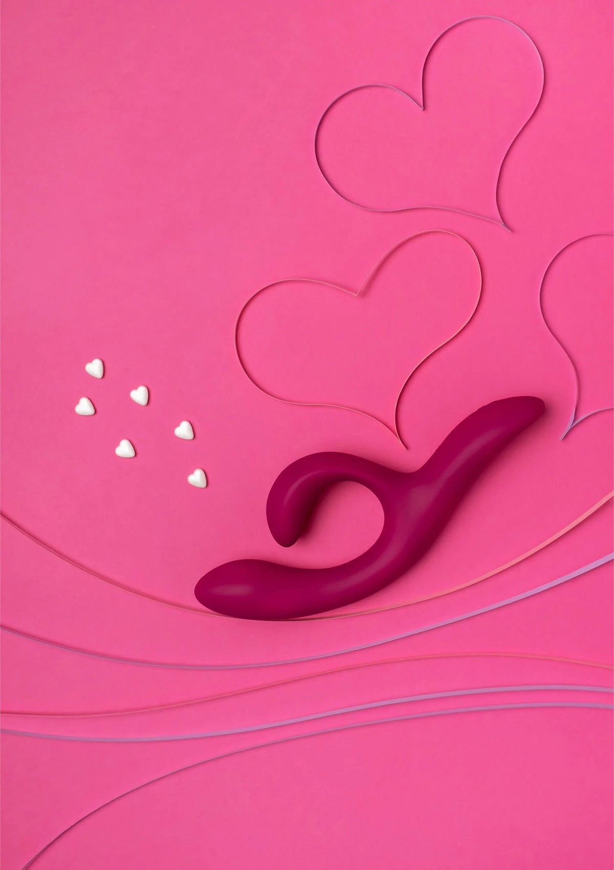 Roze seksspeeltje Nova 2 close-up met hartvormige embossing en ronde opening