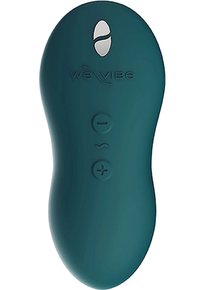 We-Vibe Touch X-seksvibrator, donkergroene voorkant met logo en knopjes