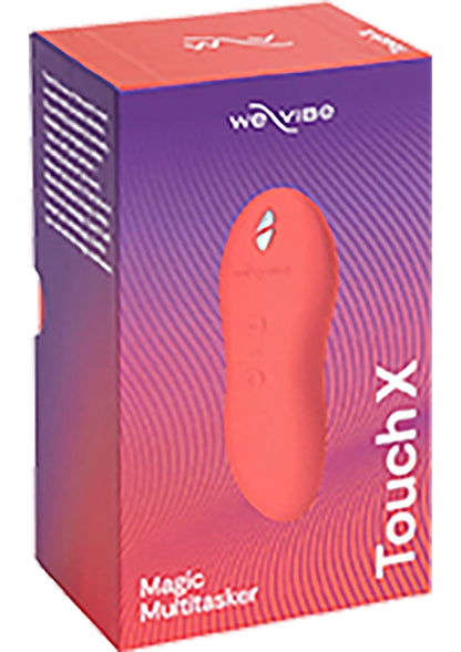 Verpakking van Touch X van weVibe met Magic Multicaster, oranje doos.