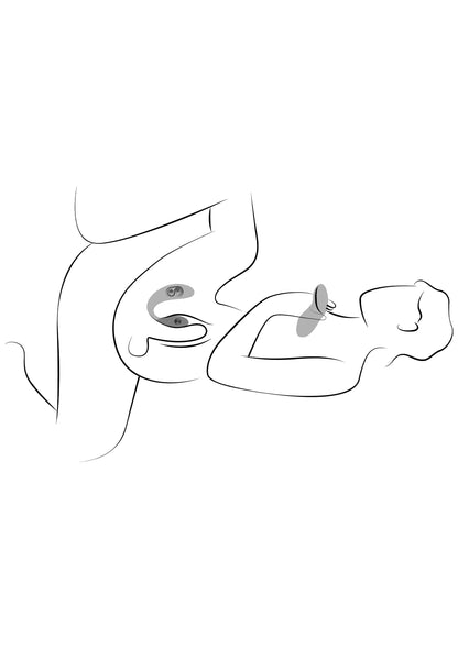 Illustratie van toepassing: vibratorring wordt geplaatst met zicht op bedieningsdeel