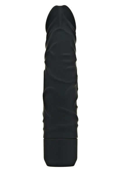 ToyJoy vibratorhoes in zwart met gladde, golvende reliëfstructuur en brede basis.