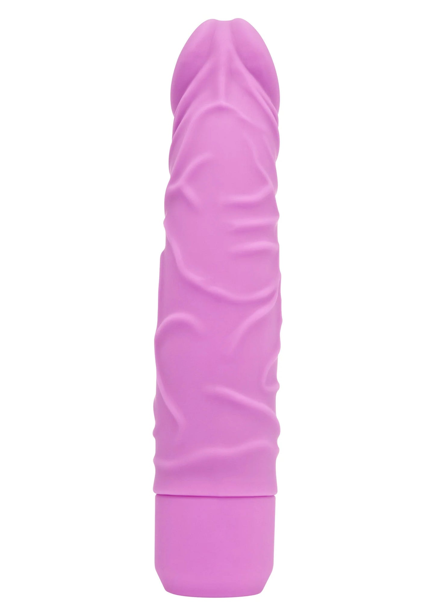 Vibrator met afgeronde punt, paars van kleur, met brede onderkant