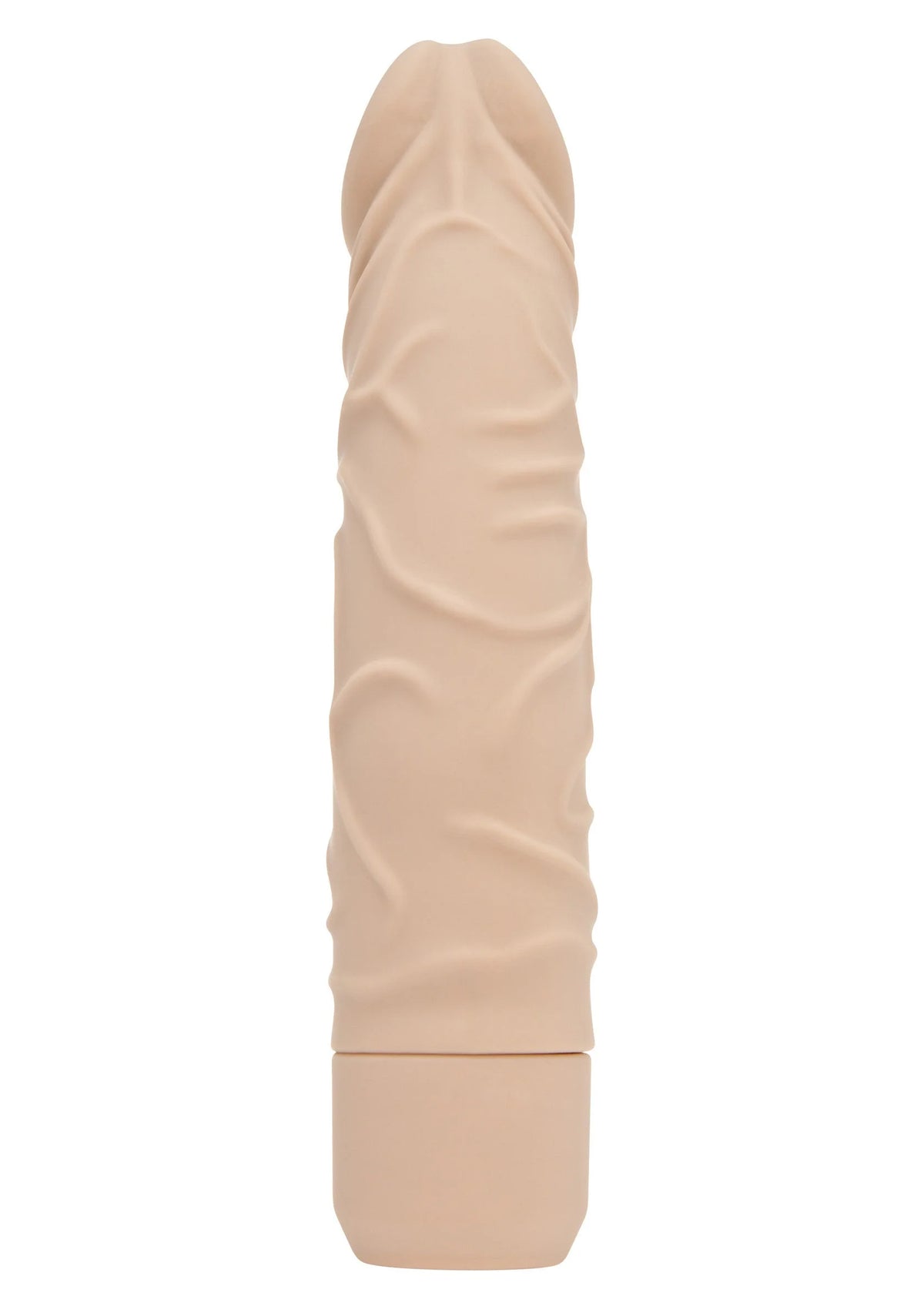 ToyJoy vibrator, beige met zachte reliëftextuur en brede onderkant