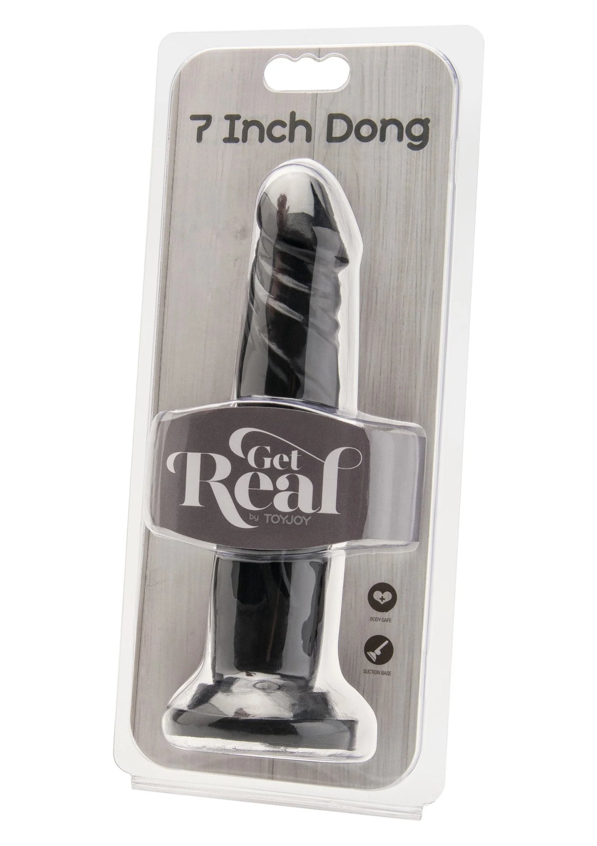 Get Real PVC seksspeeltje in zwart, in blisterverpakking
