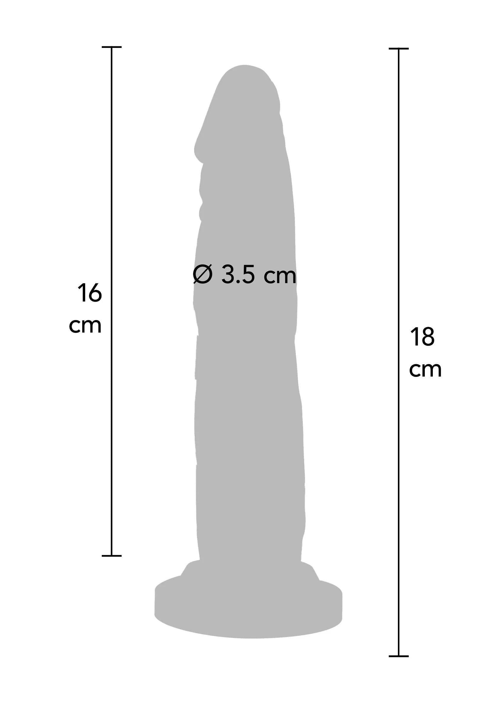 PVC seksspeeltje, 18 cm lang, Ø3,5 cm, staand model
