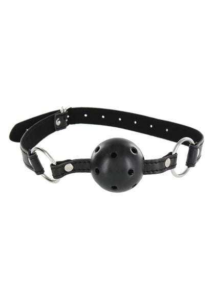 Zwarte halsband met ronde metalen sluitring en geperforeerde knop