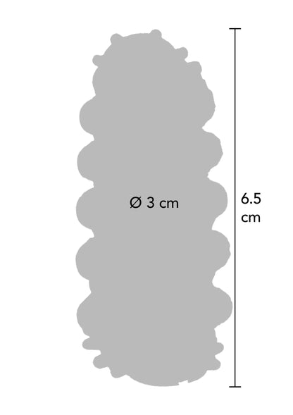 Doorzichtige siliconen sleeve met ronde noppen; Ø 3 cm, hoogte 6,5 cm