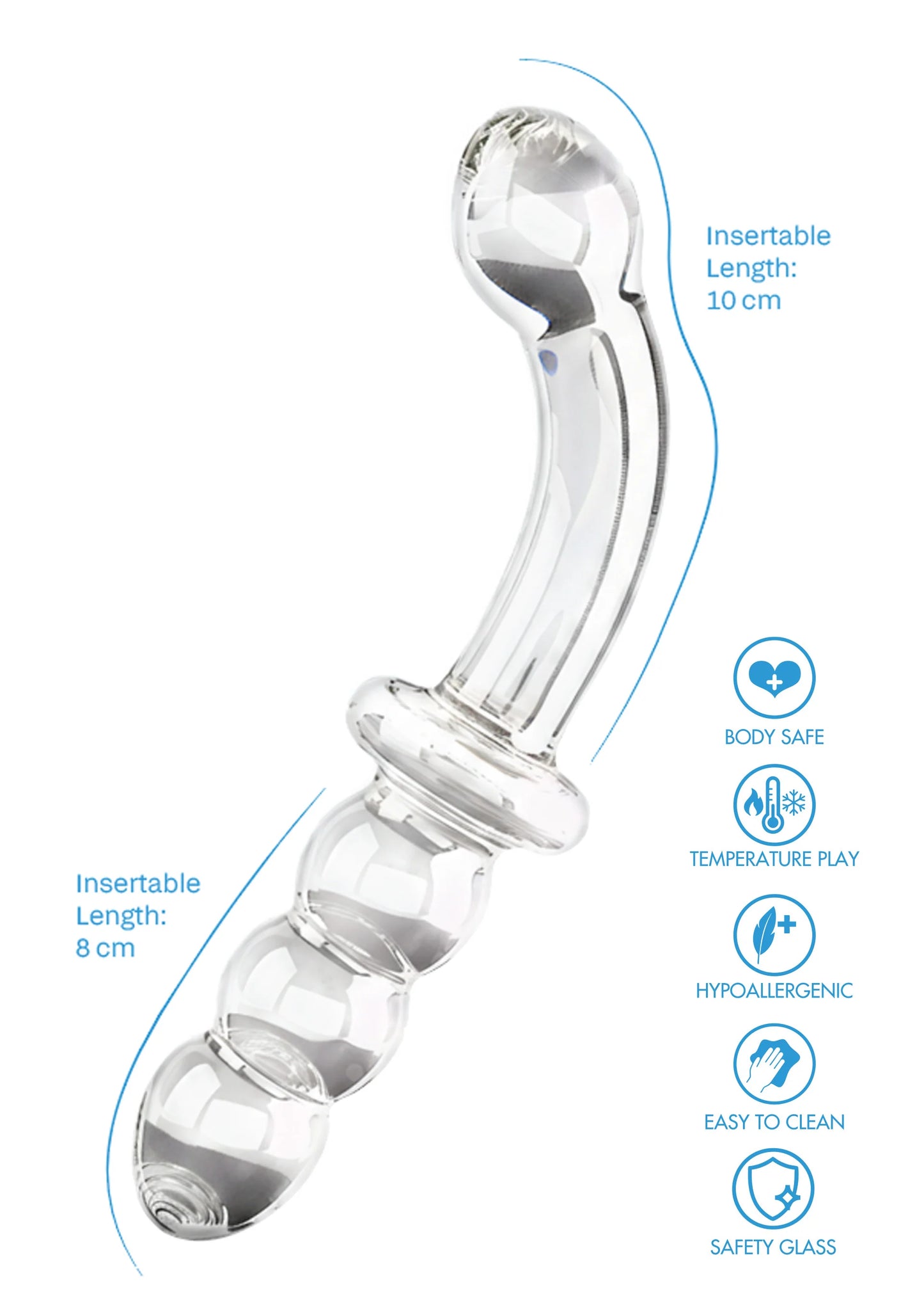 Dual-Ended Anal & G-spot Dildo byToyJoy Glass Worxx