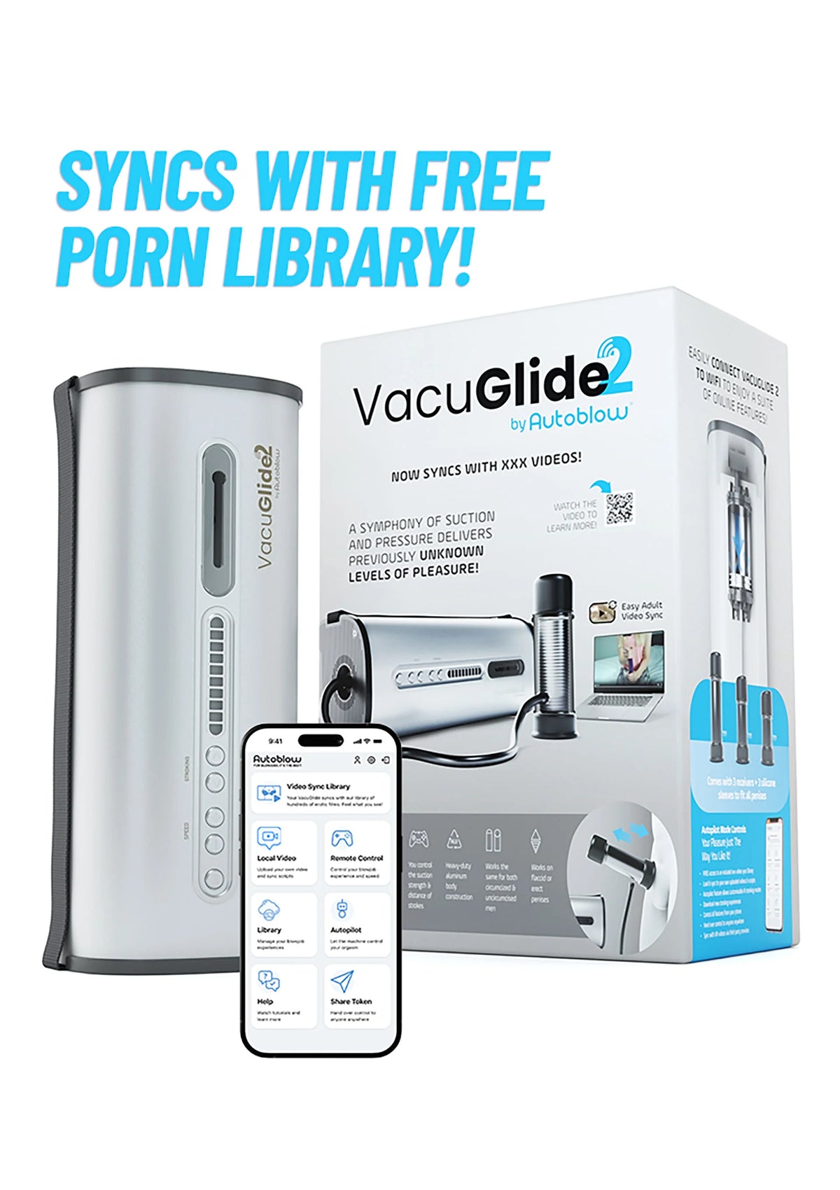Bestel: VacuGLIDE 2 Milking Machine Video Sync by Autoblow - bij Happytoys: de erotische sex webshop | liever Happy dan Easy ⭐⭐⭐⭐⭐