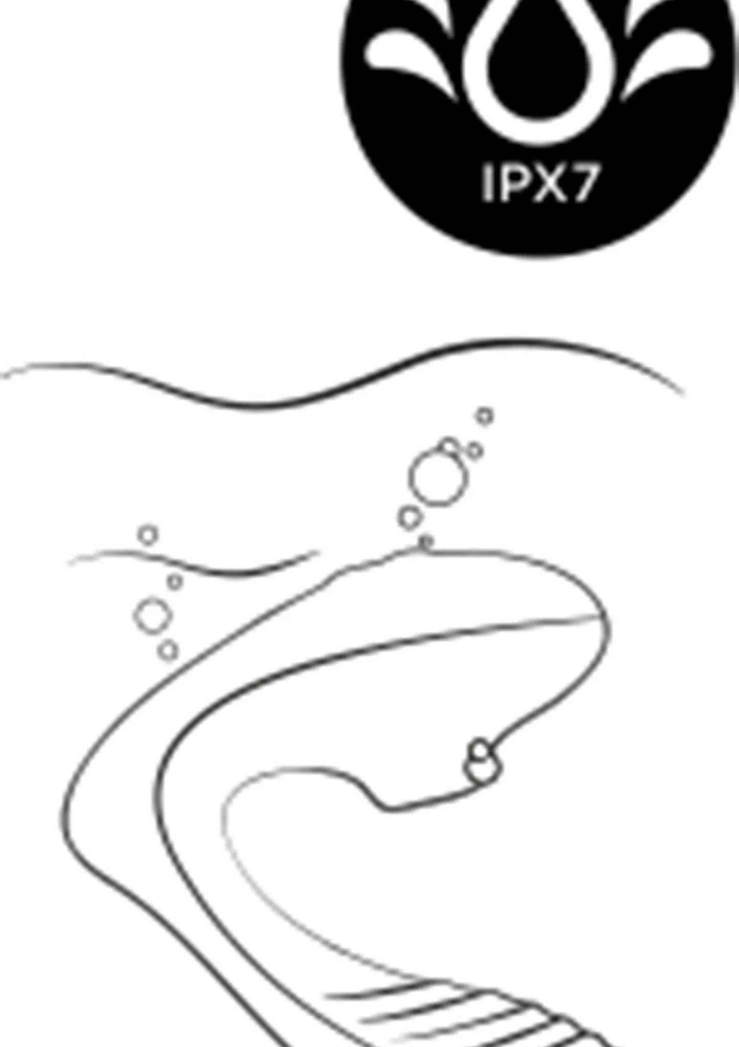 Diagram van luchtdrukwerking bij G-spot vibrator met waterdruppels