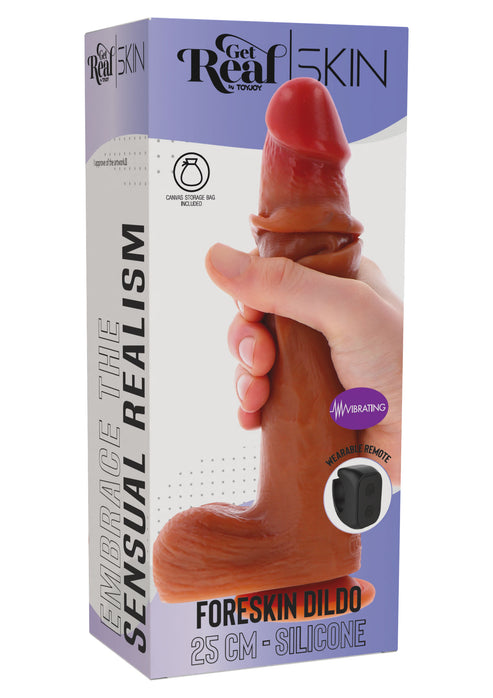 Foreskin Dildo Vibrating Silicone 25 cm with balls by ToyJoy