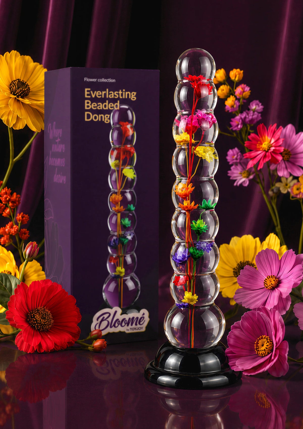 Bestel: Everlasting Bloom Beaded Dong by ToyJoy Bloomé - bij Happytoys.nl, happytoys.be, Happytoys.ae: erotische sex webshop | liever Happy dan Easy ⭐⭐⭐⭐⭐