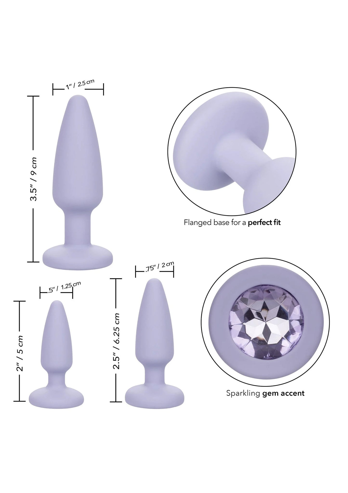 Beste vandaag nog: Crystal Booty Kit buttplugs by CalExotics First Time - bij Happytoys Sexshop: online sex shop for Feeling Happy & Easy 😊