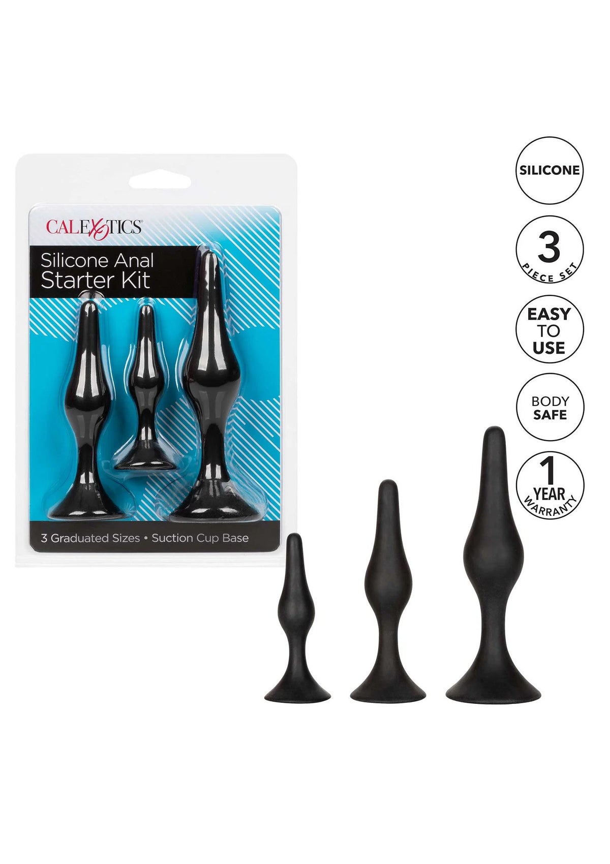 Bestel: Silicone Anal Starter Kit by CalExotics - bij Happytoys: de erotische sex webshop | liever Happy dan Easy ⭐⭐⭐⭐⭐