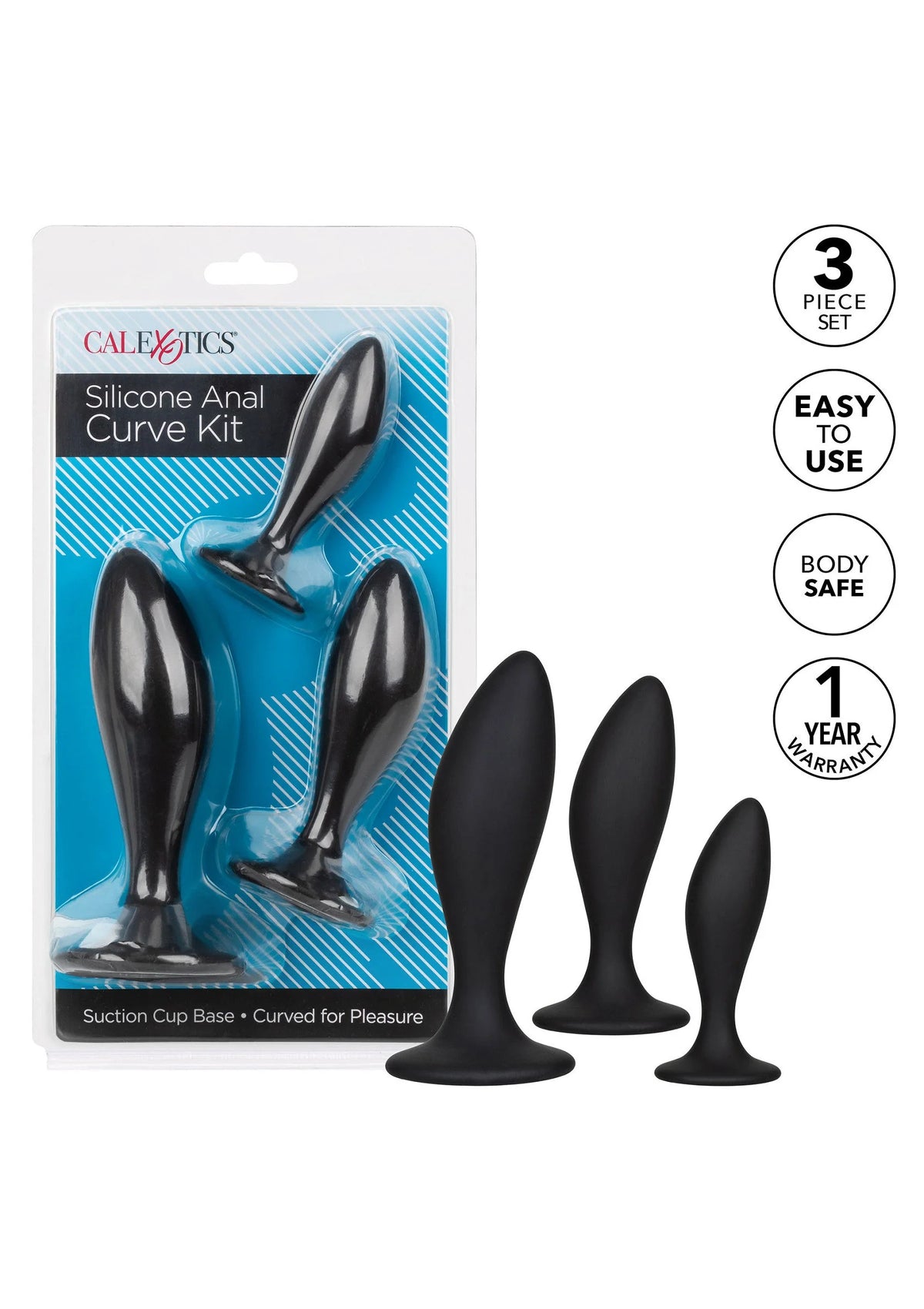 Bestel: Silicone Anal Curve Kit by CalExotics - bij Happytoys: de erotische sex webshop | liever Happy dan Easy ⭐⭐⭐⭐⭐