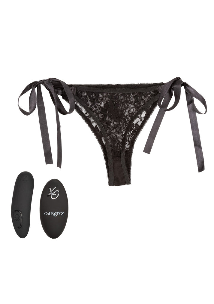 Bestel: Remote Control Lace Thong Set by CalExotics Remote Controlled Vibes - bij Happytoys: de erotische sex webshop | liever Happy dan Easy ⭐⭐⭐⭐⭐ - Zwart - 12051 - BLACK