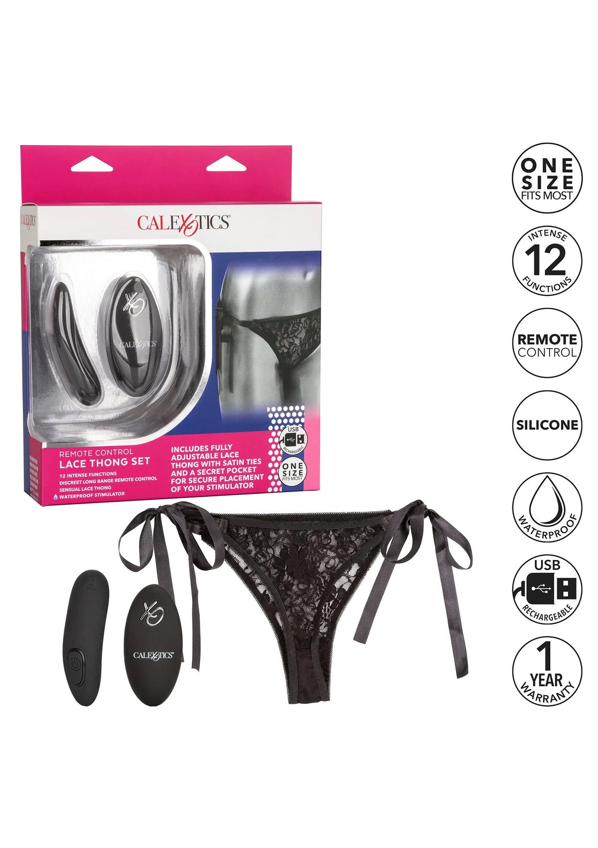 Bestel: Remote Control Lace Thong Set by CalExotics Remote Controlled Vibes - bij Happytoys: de erotische sex webshop | liever Happy dan Easy ⭐⭐⭐⭐⭐