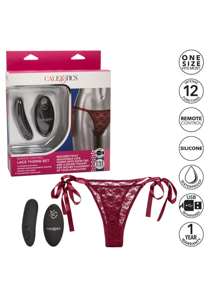 Bestel: Remote Control Lace Thong Set by CalExotics Remote Controlled Vibes - bij Happytoys: de erotische sex webshop | liever Happy dan Easy ⭐⭐⭐⭐⭐