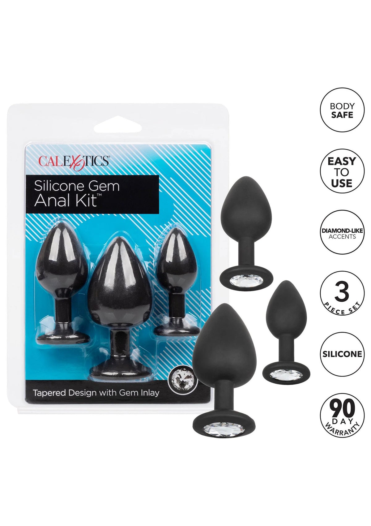 Bestel: Silicone Gem Anal Kit by CalExotics - bij Happytoys: de erotische sex webshop | liever Happy dan Easy ⭐⭐⭐⭐⭐
