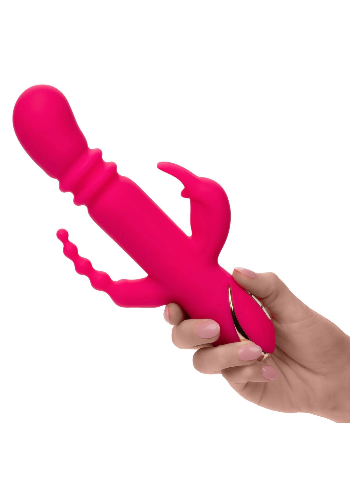 Bestel: Heated Silicone Triple Rabbit by CalExotics - bij Happytoys: de erotische sex webshop | liever Happy dan Easy ⭐⭐⭐⭐⭐