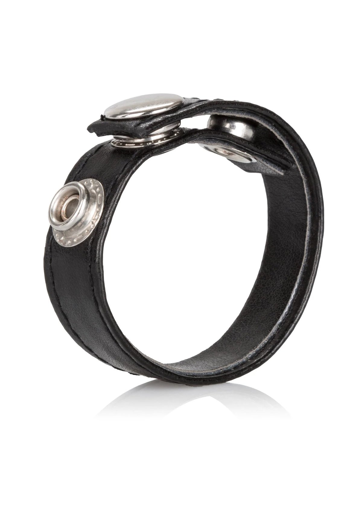 Bestel: Leather 3 - Snap CockRing by CalExotics - bij Happytoys: de erotische sex webshop | liever Happy dan Easy ⭐⭐⭐⭐⭐ - Default Title - 12712 - BLACK