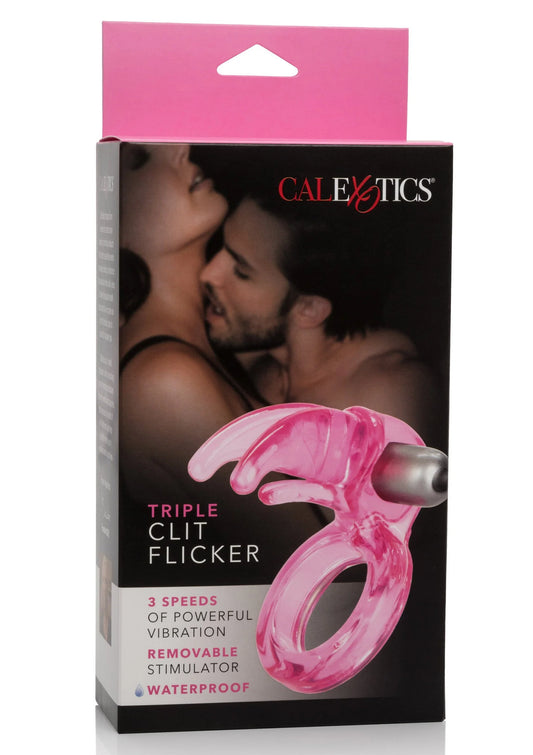 Beste vandaag nog: Triple Clit Flicker vibrating cockring by CalExotics - bij Happytoys