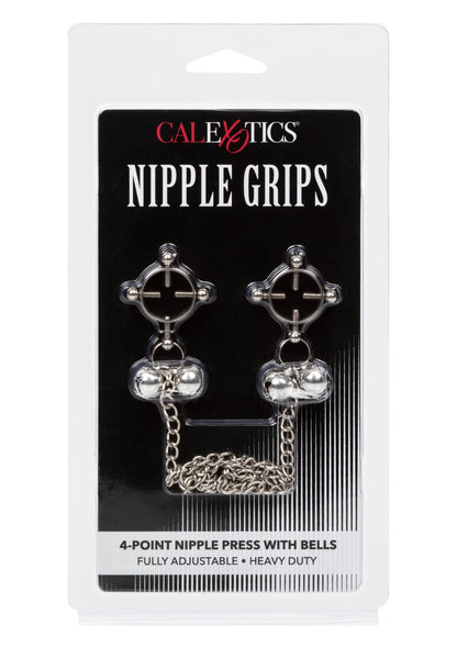 Verpakking van CalExotics nippelklemmen met belletjes en 4-punts systeem, ketting inbegrepen