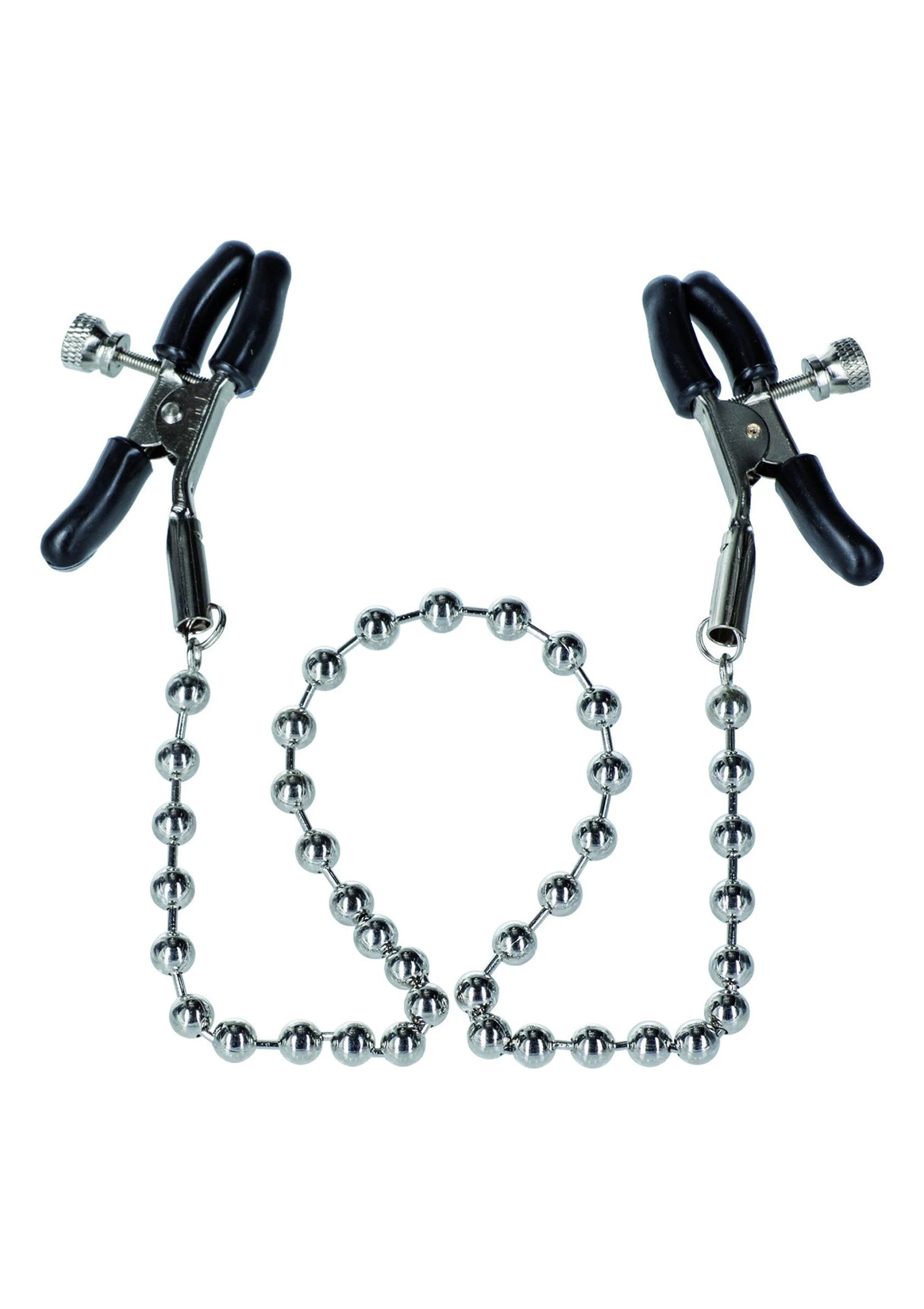 Bestel: Nipple Play Silver Beaded Nipple Clamps Tepelklemmen byCal Exotics - bij Happytoys: de erotische sex webshop | liever Happy dan Easy ⭐⭐⭐⭐⭐