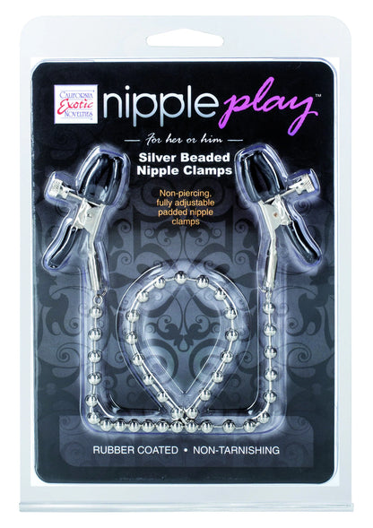 Bestel: Nipple Play Silver Beaded Nipple Clamps Tepelklemmen byCal Exotics - bij Happytoys: de erotische sex webshop | liever Happy dan Easy ⭐⭐⭐⭐⭐