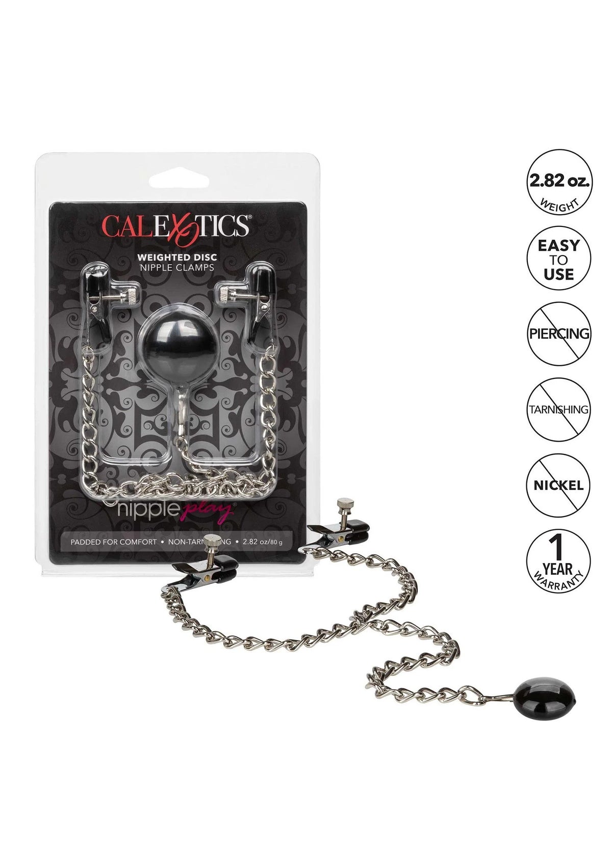 Bestel: Nipple Play Weighted Disc Nipple Clamps by CalExotics - bij Happytoys: de erotische sex webshop | liever Happy dan Easy ⭐⭐⭐⭐⭐