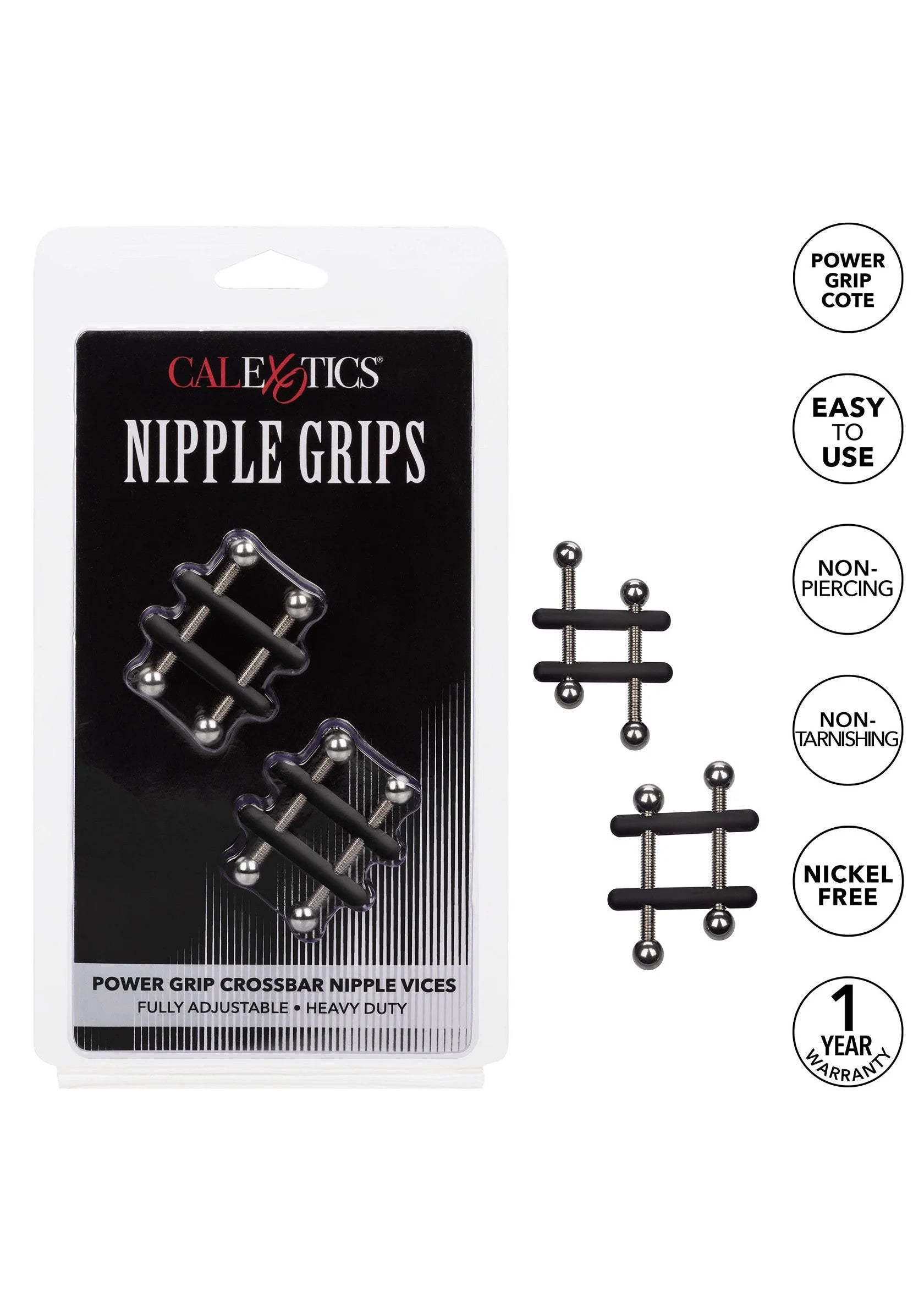 Beste vandaag nog: Nipple Grips Power Grip Crossbar Nipple Vices by CalExotics - bij Happytoys