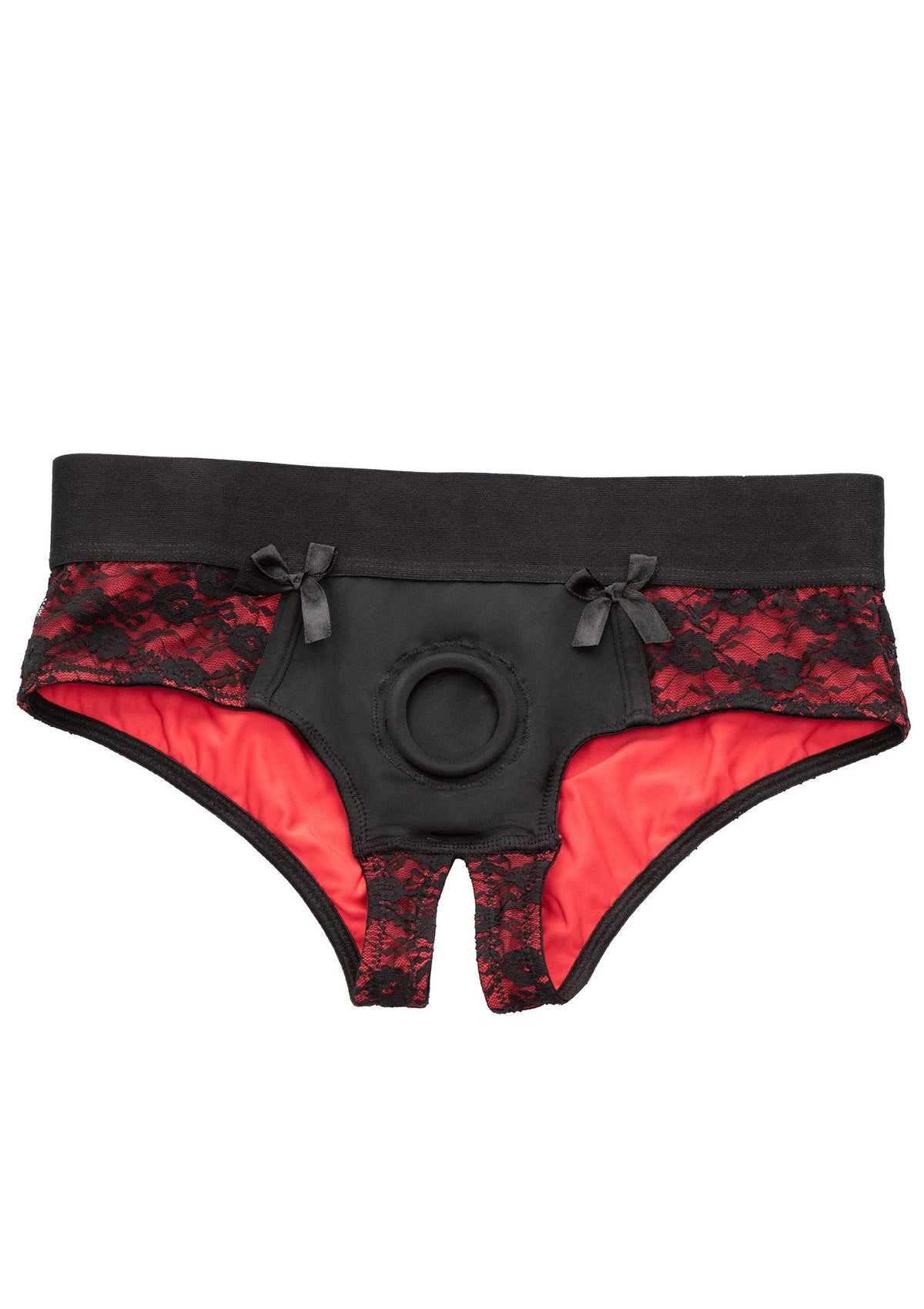 Bestel: Scandal Crotchless Pegging Panty Set S/M by CalExotics - bij Happytoys.nl, happytoys.be, Happytoys.ae: erotische sex webshop | liever Happy dan Easy ⭐⭐⭐⭐⭐ - Default Title - 13039 - BLACK
