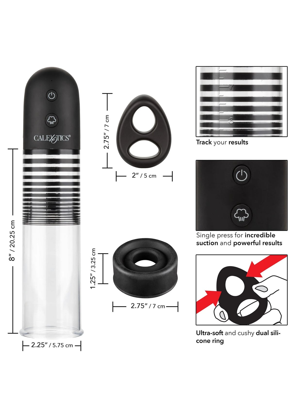 Bestel: Optimum Series Rechargeable EZ Pump Kit by CalExotics - bij Happytoys: de erotische sex webshop | liever Happy dan Easy ⭐⭐⭐⭐⭐