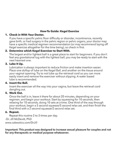 Handleidingpagina voor kegel trainingsset met stappen en tips